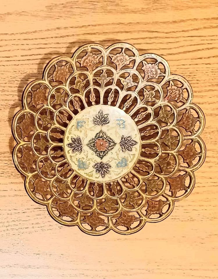 Vtg.Hand Crafted Cloisonne Brass Trinket Dish - photo 3