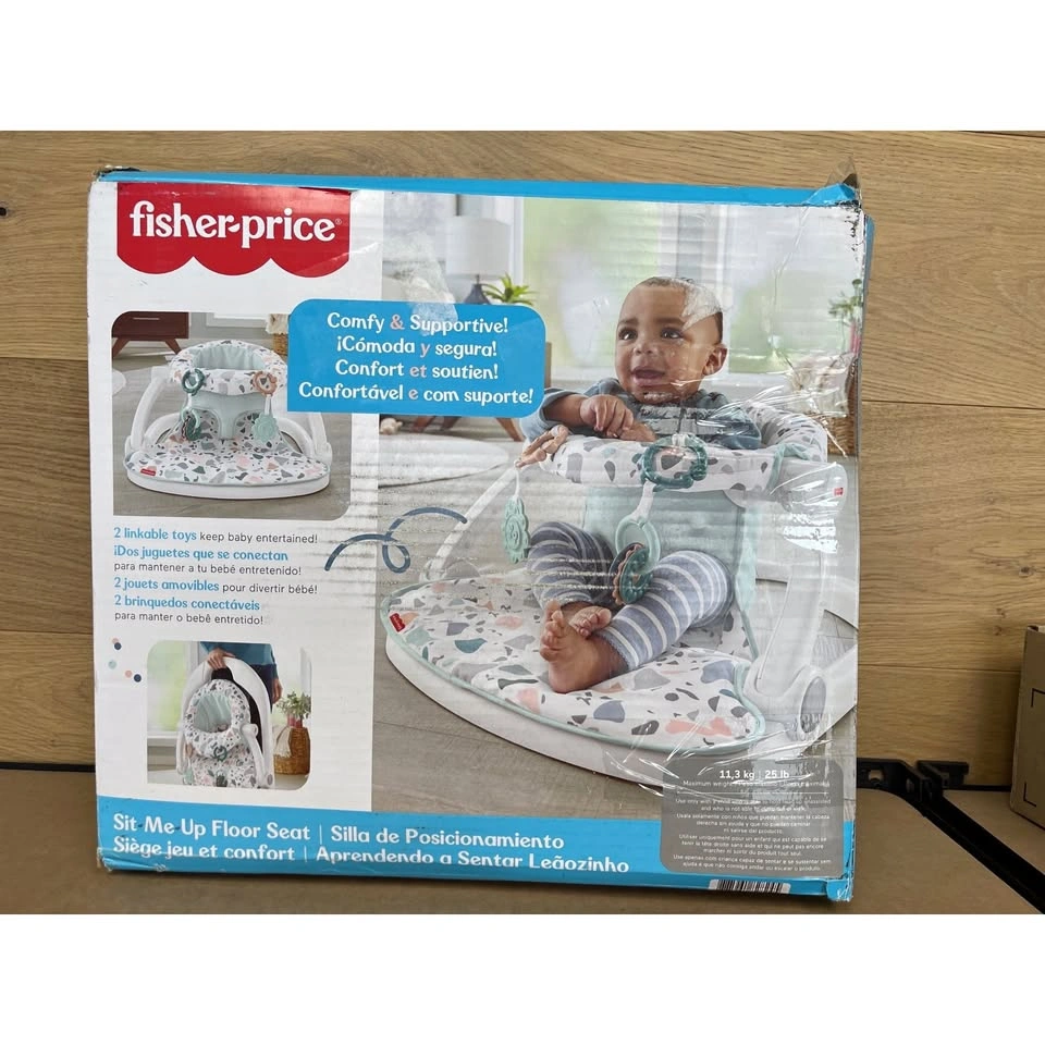 FISHER-PRICE SIT-ME-UP FLOOR Baby Seat Gray/White NEW