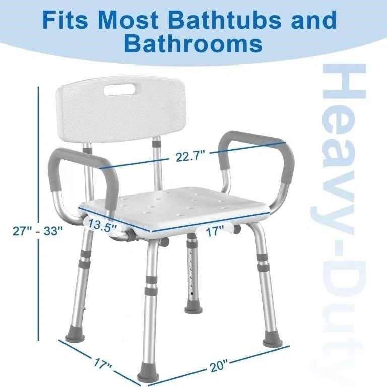 HOMLAND 400lb capacity Shower Chair with Arms/Backrest NEW - photo 4
