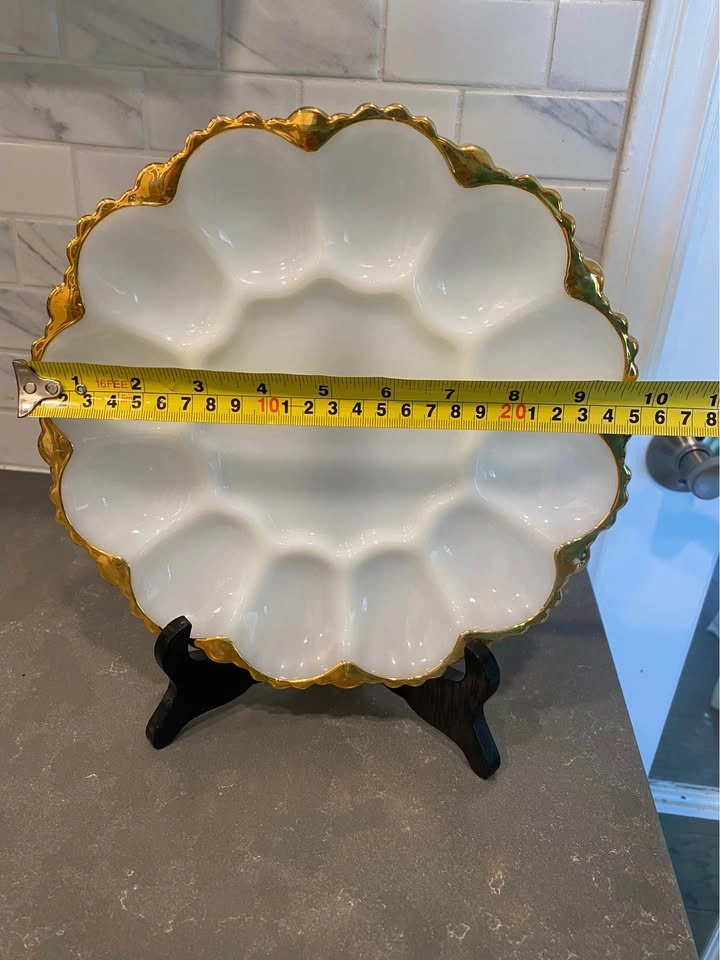 Vintage Anchor Hocking Fire King Milk Glass Devilled Egg Tray - photo 5