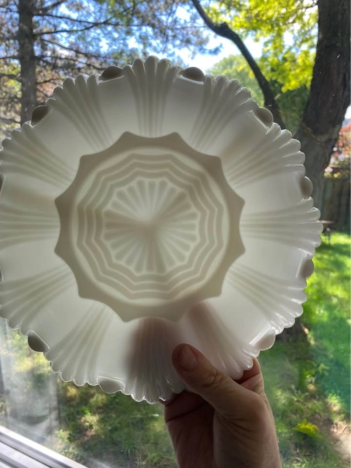 Vintage Anchor Hocking Fire King Milk Glass Divided Dish - photo 3