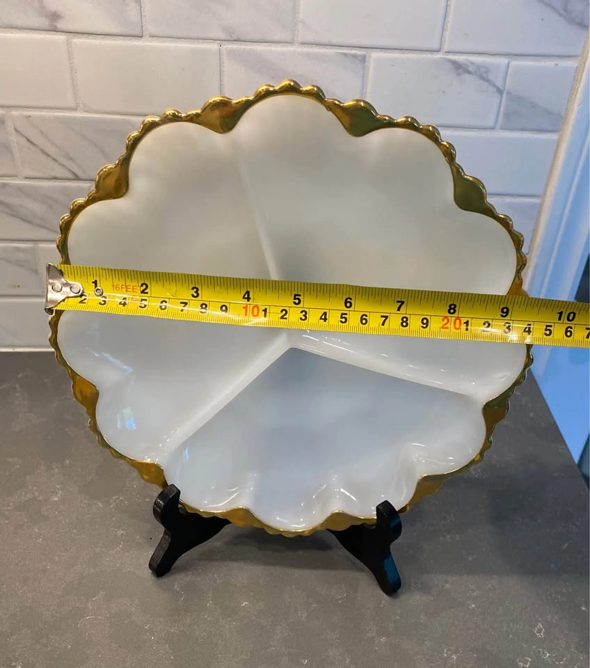 Vintage Anchor Hocking Fire King Milk Glass Divided Dish - photo 5