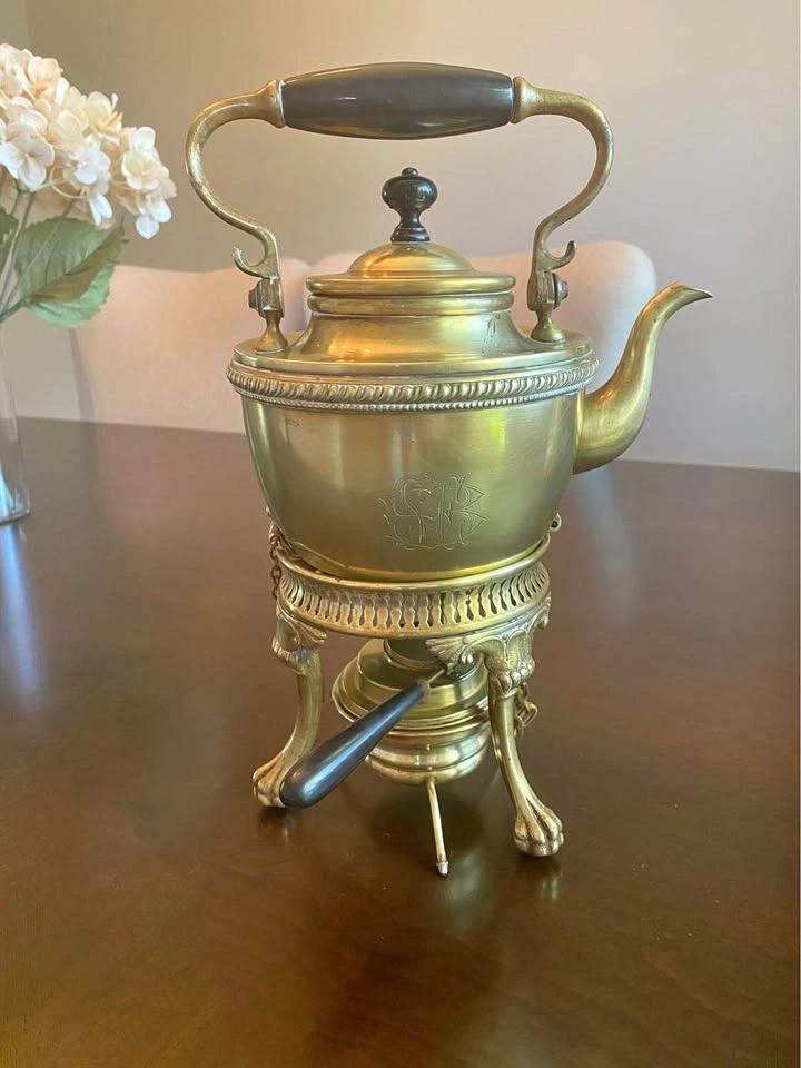 Rare Find! S. Sternau & Co. Antique Brass Spirit Kettle