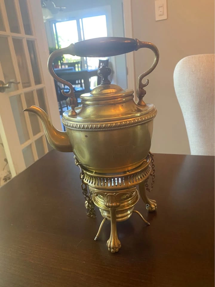 Rare Find! S. Sternau & Co. Antique Brass Spirit Kettle - photo 3