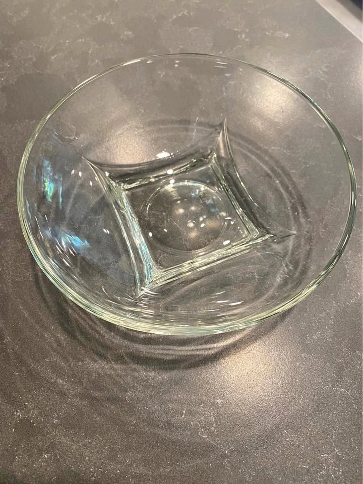 Hazel Atlas Clear Glass Colony Square Base Serving Bowl