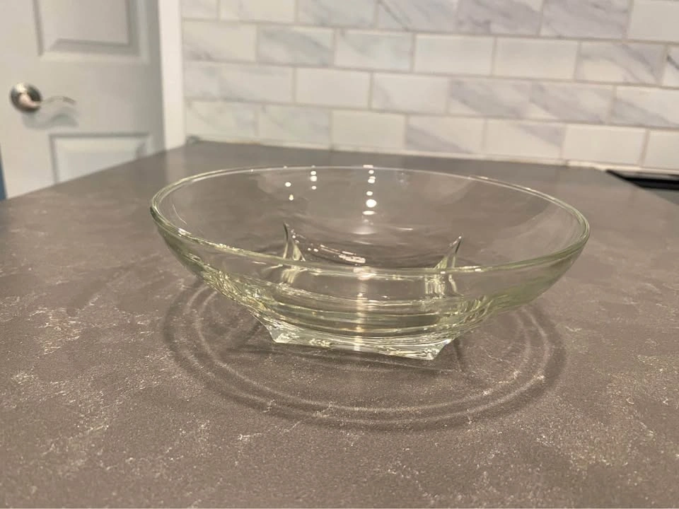 Hazel Atlas Clear Glass Colony Square Base Serving Bowl - photo 2