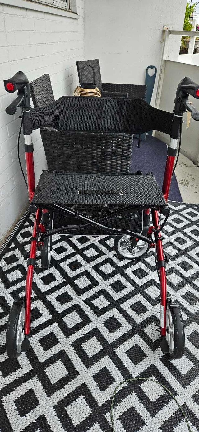 PLANETWALK® Lightweight Rollator Walker - Red - photo 5