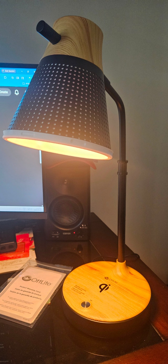 OTTLITE® Wellness Series Wireless Charging LED Lamp - Brown - photo 4
