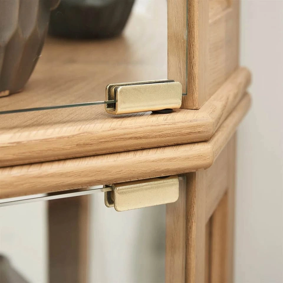 🏡 Therris Corner Lighted Curio Cabinet | Oak | Assembled - photo 5