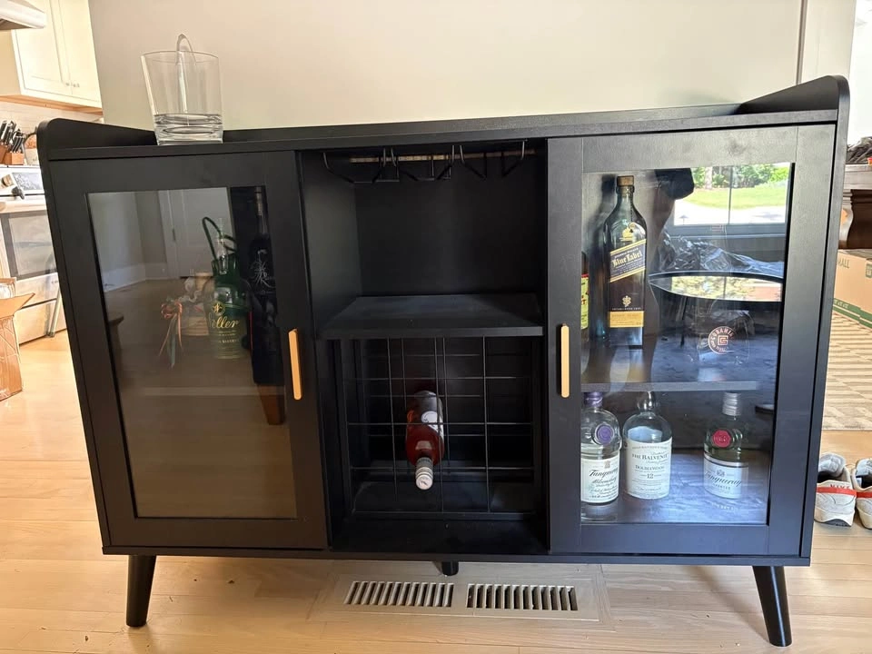 Black Bar Cabinet with light controls - photo 2