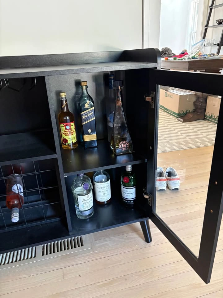 Black Bar Cabinet with light controls - photo 4