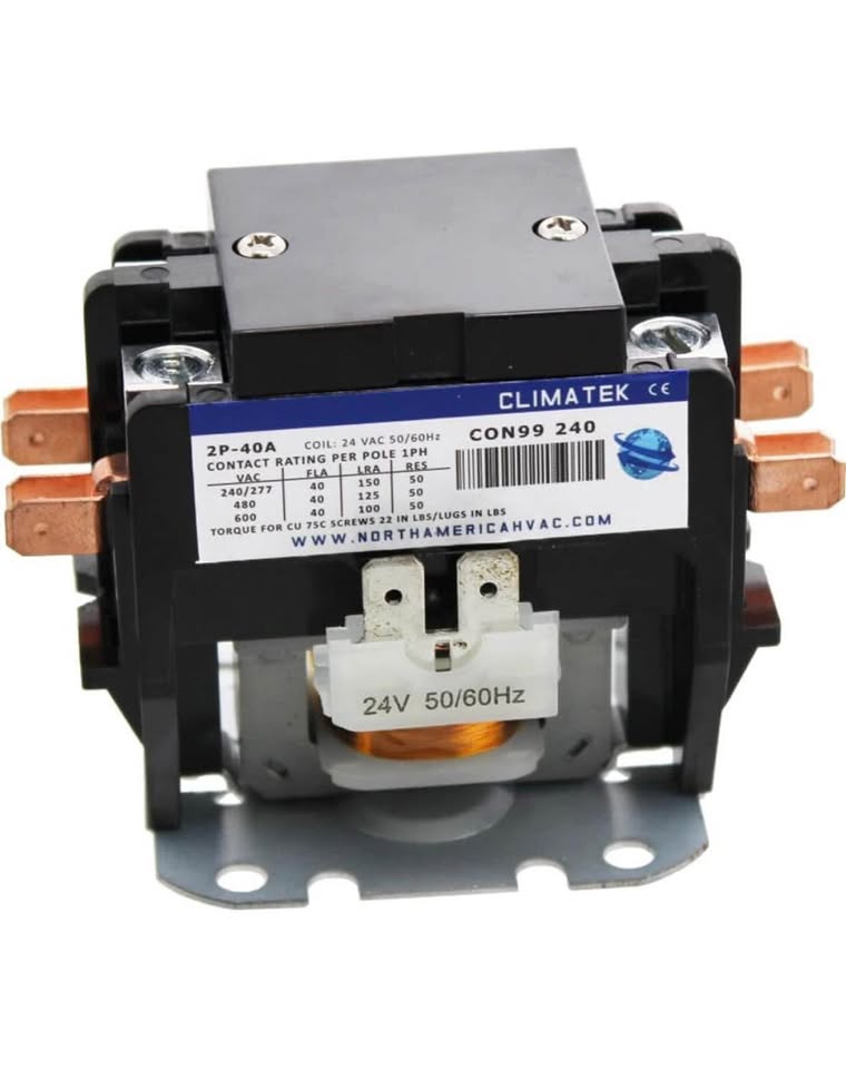 2 Pole AC Contactor 40A 24V Coil HVAC Compressor Relay - photo 2