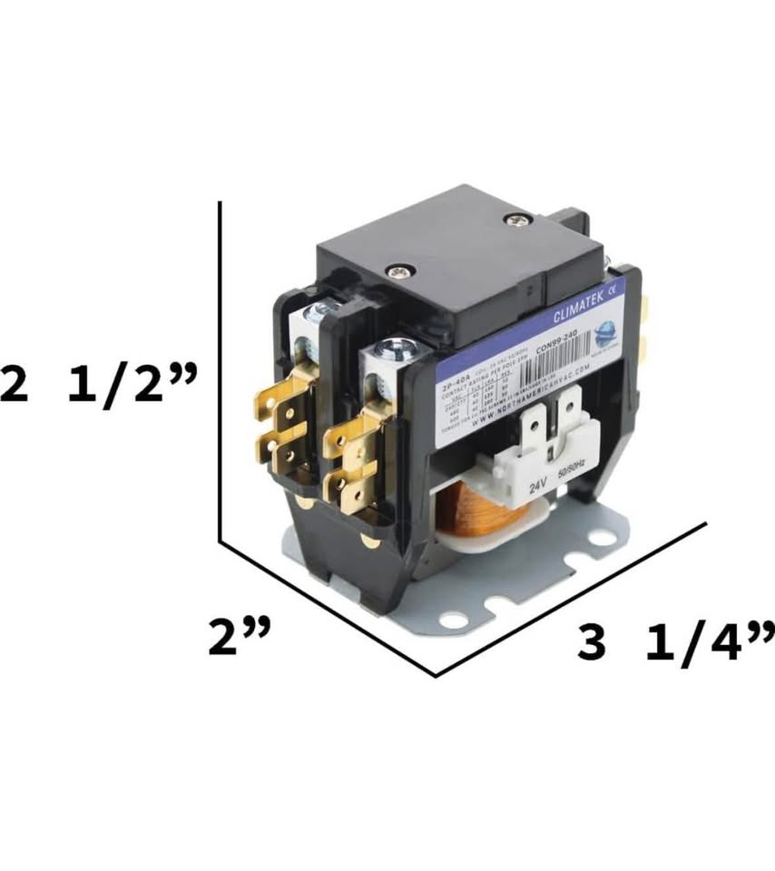 2 Pole AC Contactor 40A 24V Coil HVAC Compressor Relay - photo 5