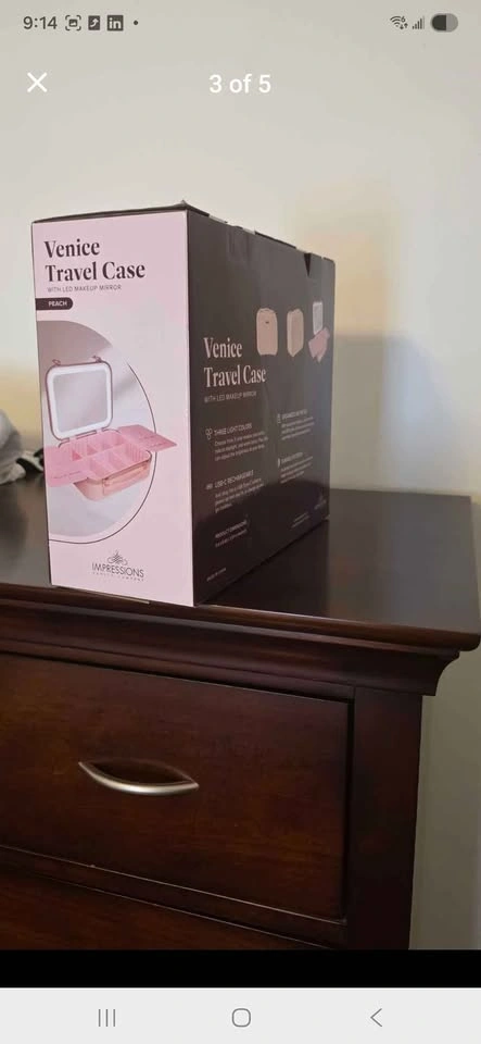 Impressions Vanity Venice Travel Case LED Makeup Mirror Peach - photo 2