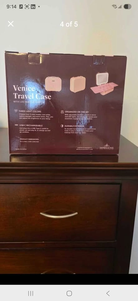 Impressions Vanity Venice Travel Case LED Makeup Mirror Peach - photo 4