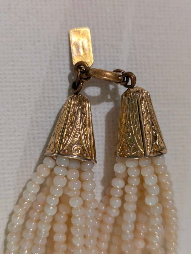 Vintage Essex of Canada Multi Strand Cream Beaded Necklace - photo 2