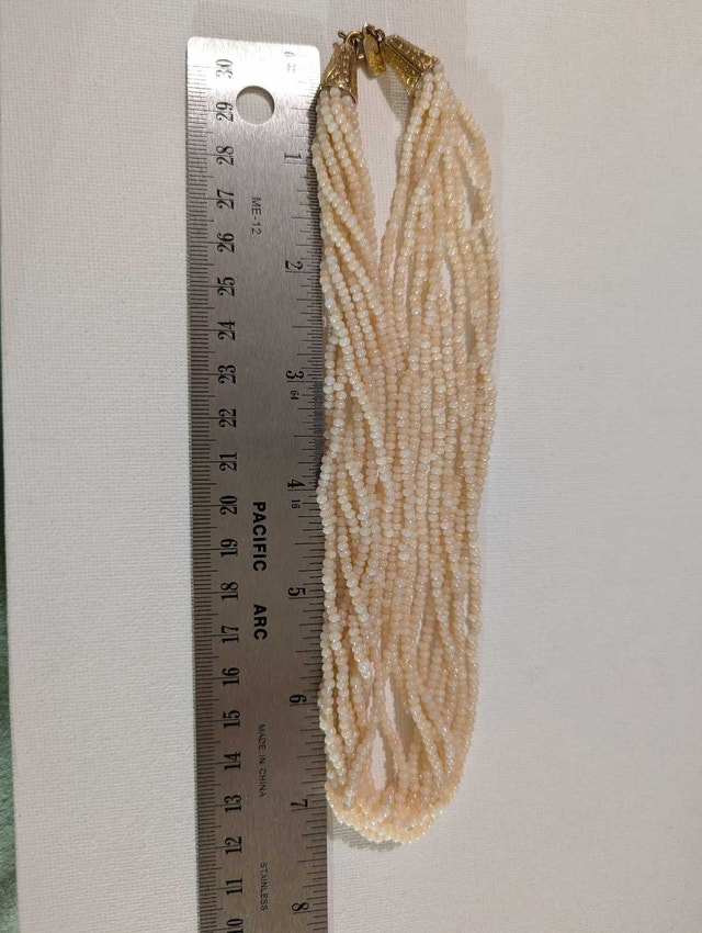 Vintage Essex of Canada Multi Strand Cream Beaded Necklace - photo 4