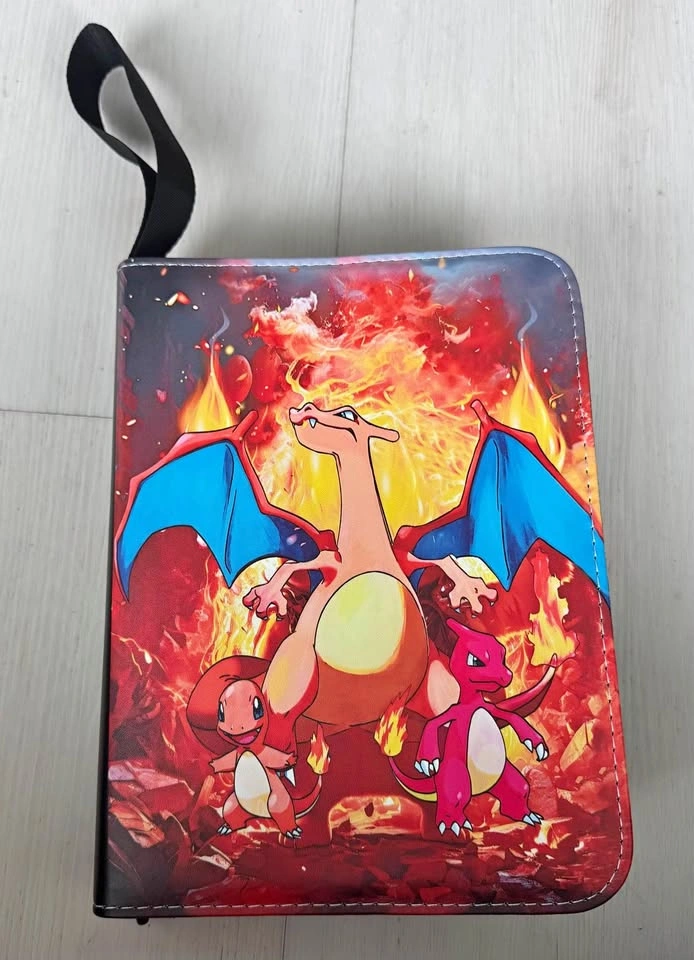 Filled Pokémon card binder