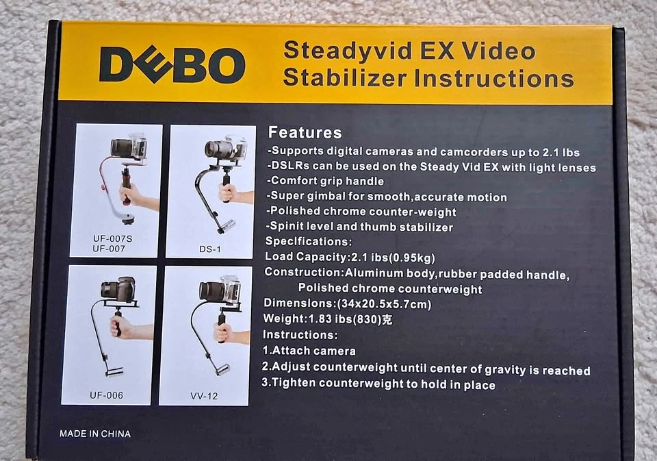DEBO Steadyvid EX Video Stabilizer New