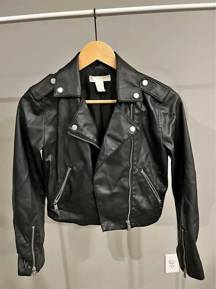 H&M Women's Leather Jacket Size 6