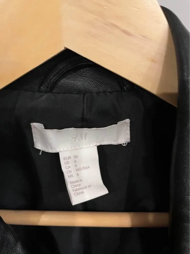 H&M Women's Leather Jacket Size 6 - photo 2