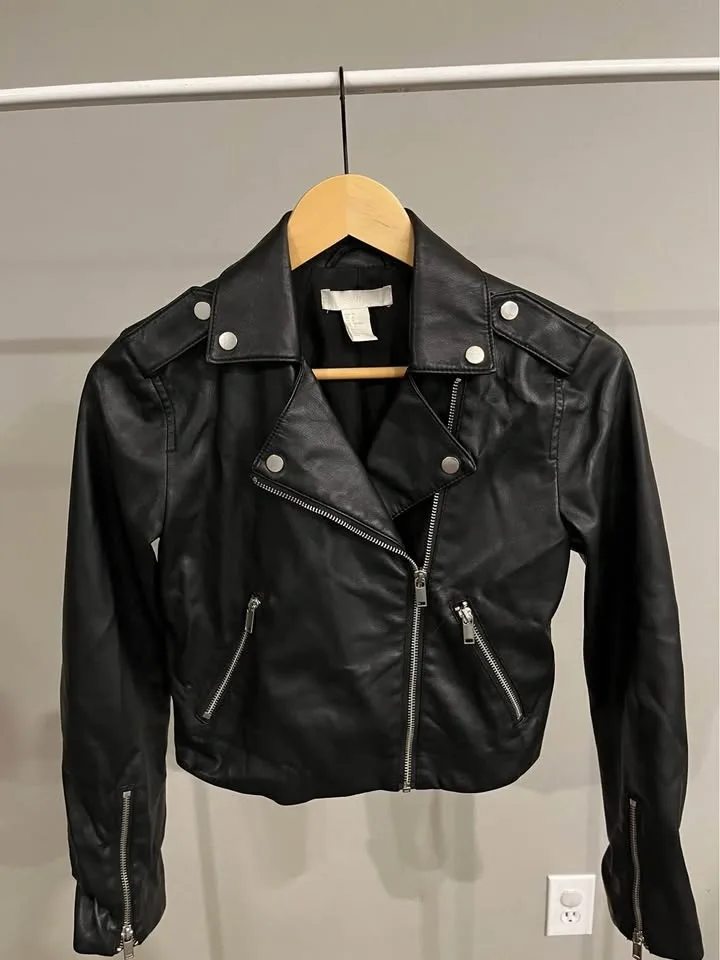 H&M Women's Leather Jacket Size 6 - photo 3