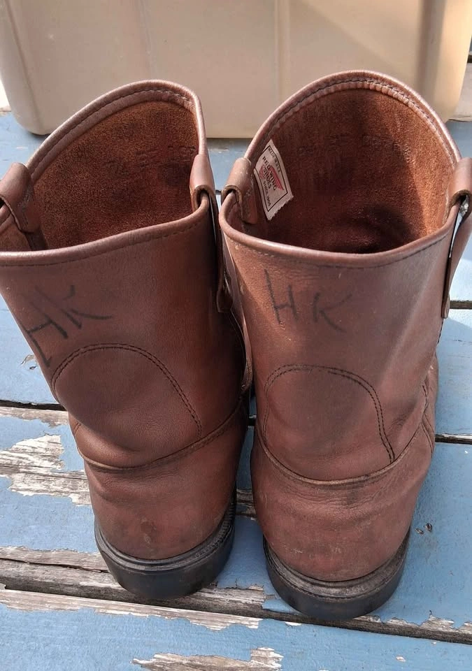 Red Wing Steel Toe Brown Work Boots Sz 9.5 - photo 3