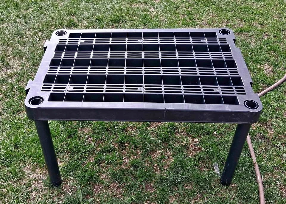 Black Plastic Shelf Table with 4 Legs