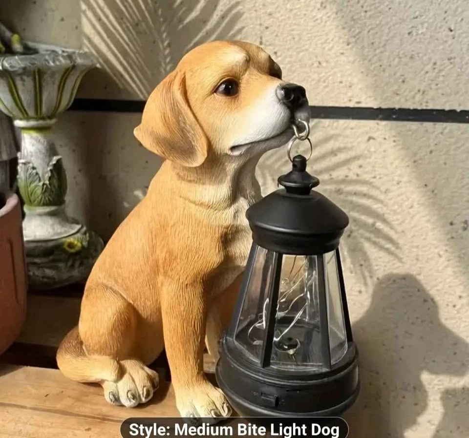 Solar Dog Bite Light Ornament for Yard and Garden - photo 2