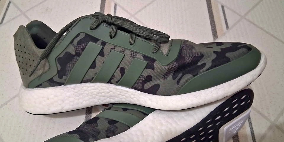 Adidas Pureboost M Green Camo Running Shoes US 12