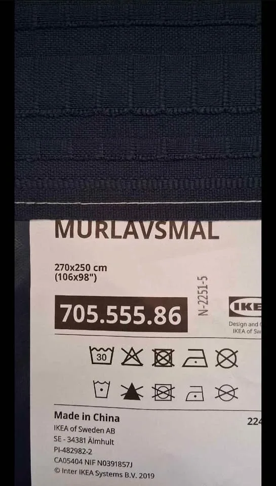 IKEA MURLAVSMAL Reversible Curtain Panel 106x98" - photo 2