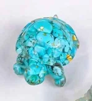 Multicolor Crystal Resin Turtle Decor Collectible Ornament - photo 3
