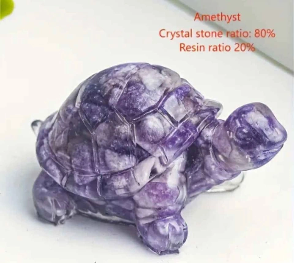 Multicolor Crystal Resin Turtle Decor Collectible Ornament - photo 4