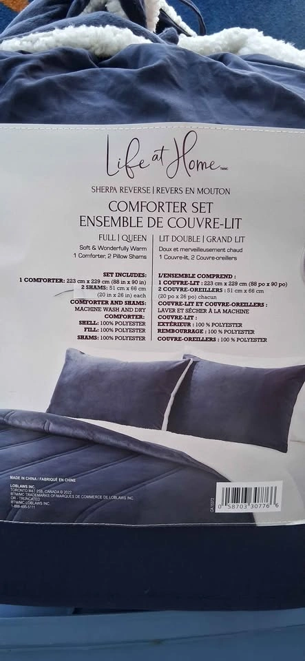 Life at Home Sherpa Reverse Comforter Set Full/Queen - Brand New - photo 2