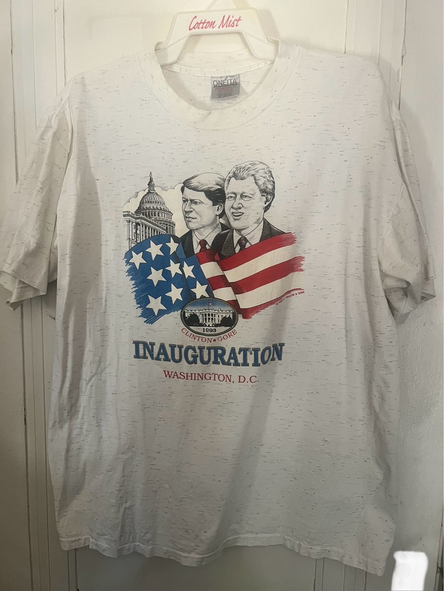 Vintage 90s Bill Clinton Al Gore USA Politics Inauguration Shirt