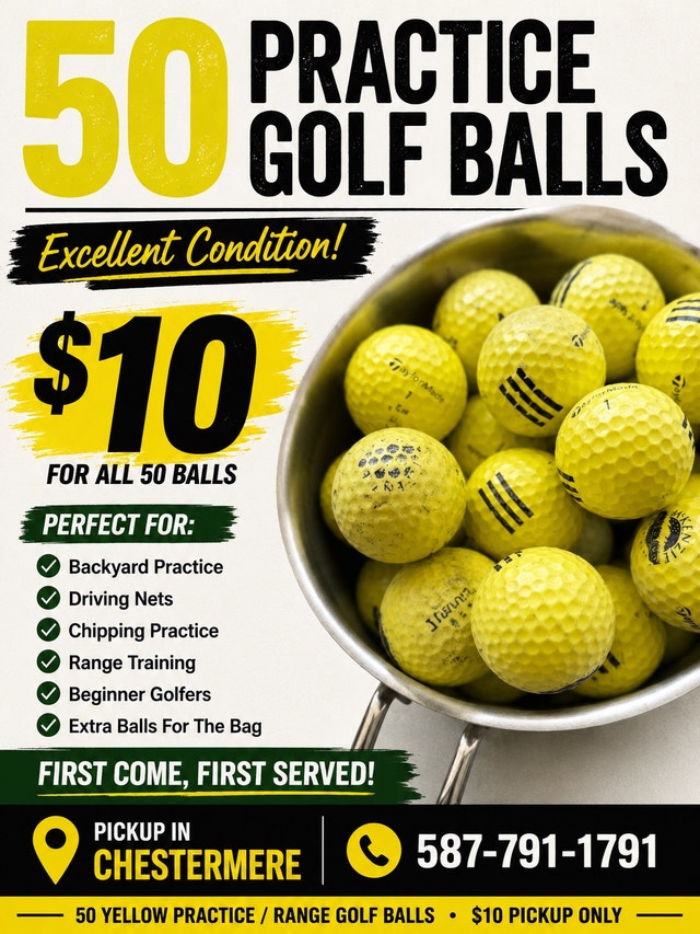50 Practice Golf Balls - Excellent Condition - $10
