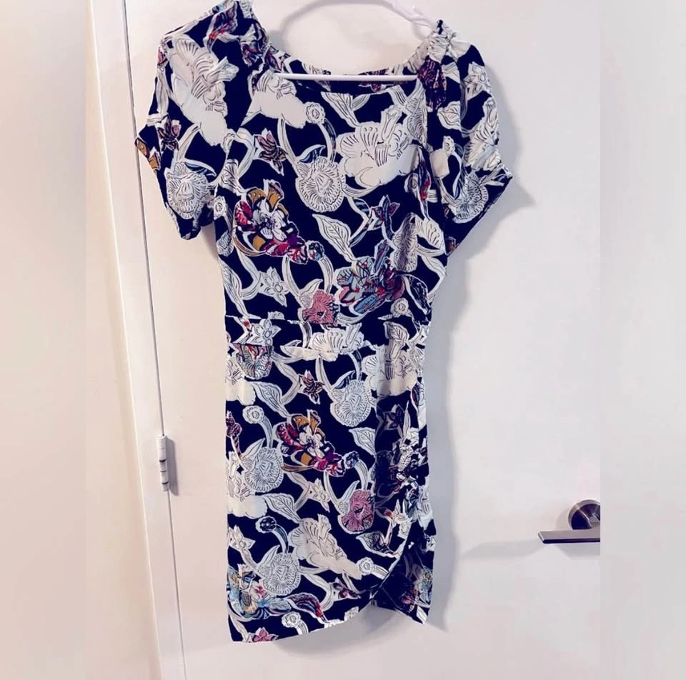 Topshop Black Floral Mini Dress US 4 - photo 2