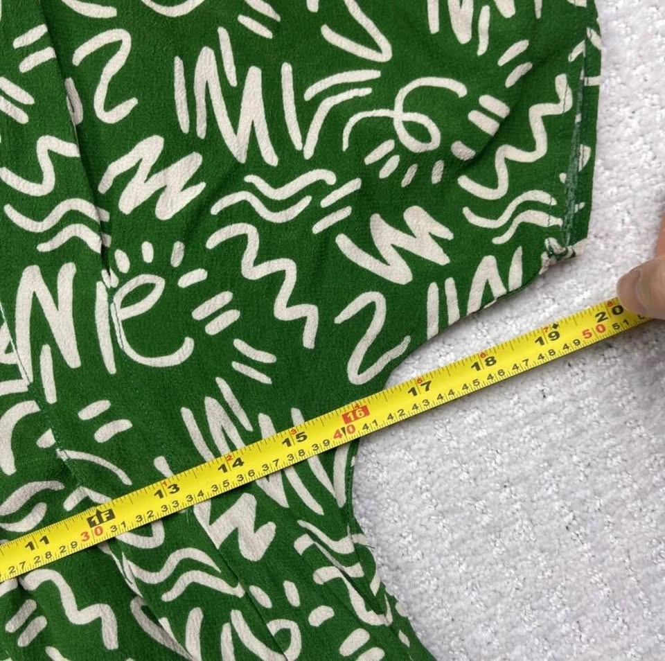 Zara green and white short sleeve midi dress - photo 2