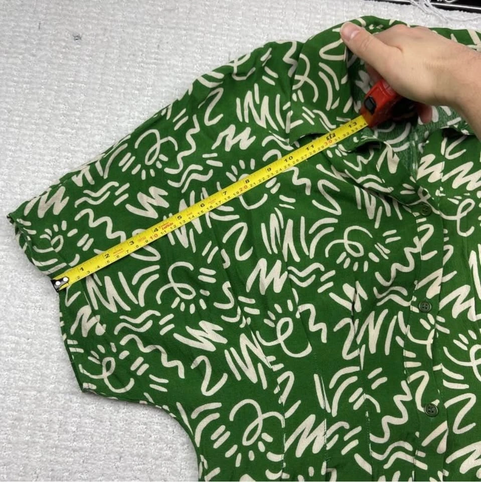 Zara green and white short sleeve midi dress - photo 5