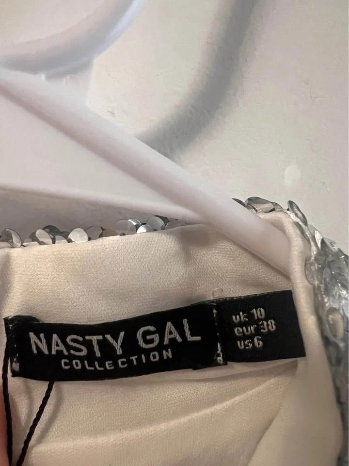 Nasty Gal Silver Sequin Long Sleeve Mini Dress - photo 3