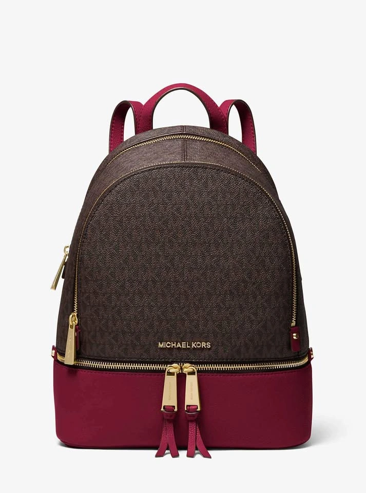 Michael Kors Rhea Medium Logo and Pebbled Leather Backpack - photo 3
