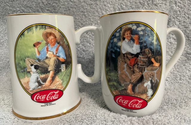 1980s Coca-Cola Porcelain Mugs (Official Licensed Canadian)
