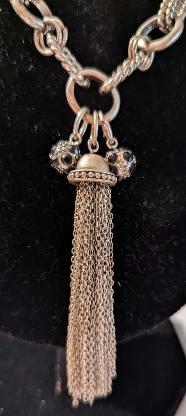 Vintage Senso di Donna Silver Tone, Tassel Necklace - photo 3