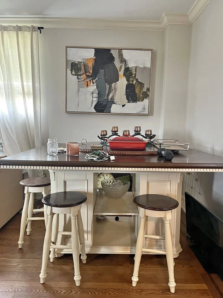Wooden Kitchen Island Table with 6 Pieces