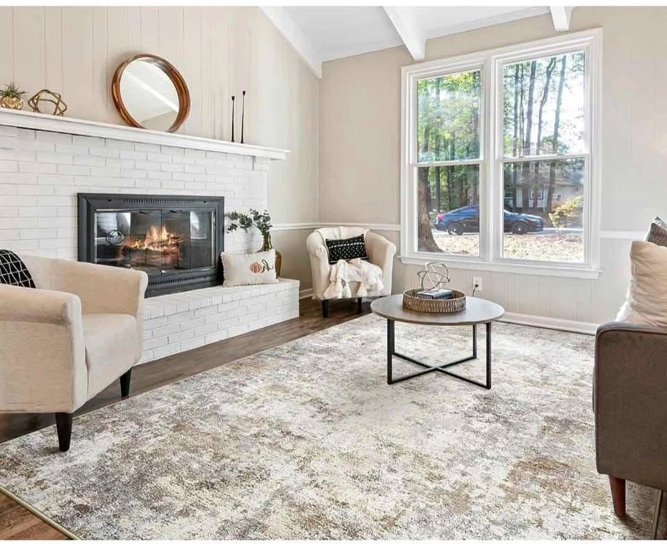 Brand new 9x12 Area Rug - Washable Neutral Modern Abstract