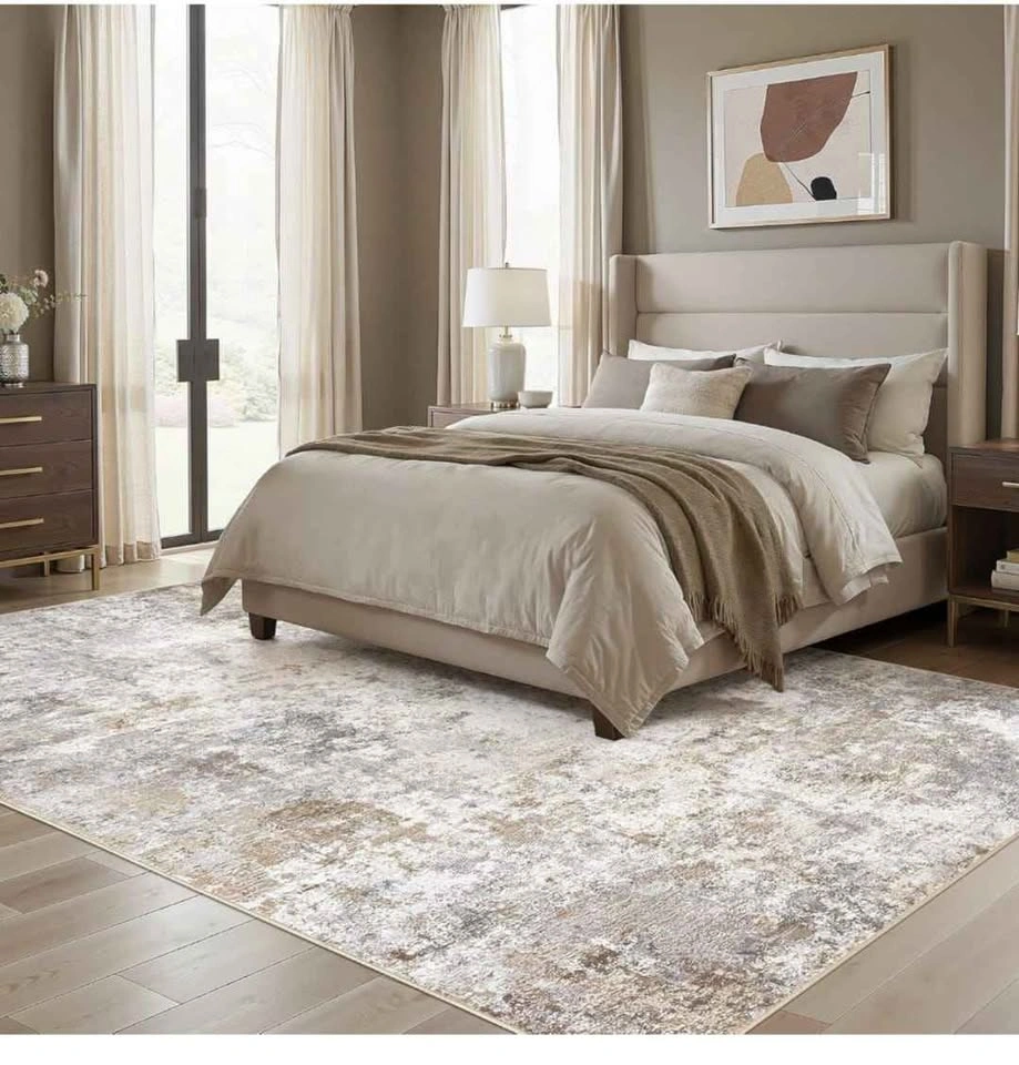Brand new 9x12 Area Rug - Washable Neutral Modern Abstract - photo 3