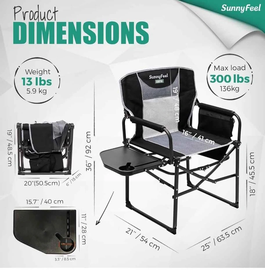 Brand new Pack of 2 SunnyFeel Camping Directors Chairs - photo 3
