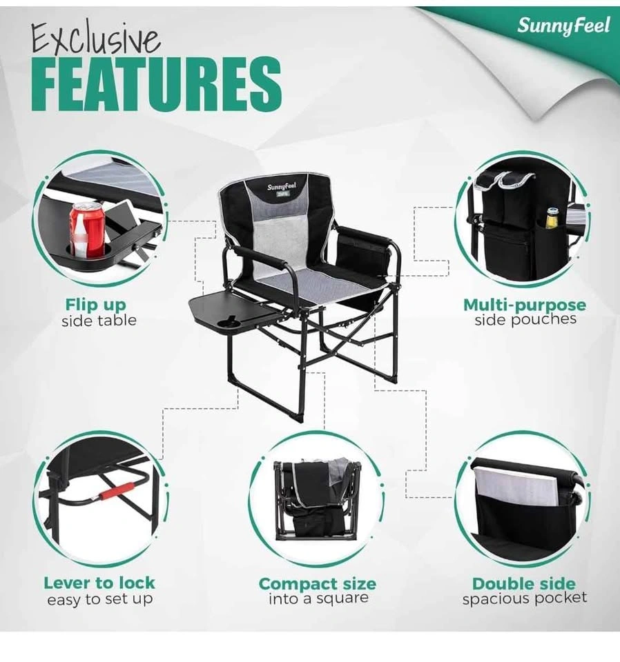 Brand new Pack of 2 SunnyFeel Camping Directors Chairs - photo 4