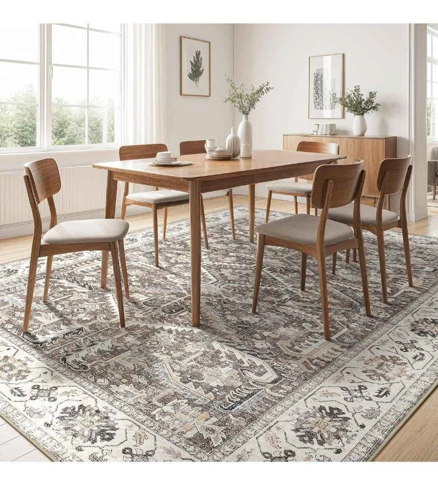Brand New 8x10 Washable Area Rug - Dark Brown Vintage Traditiona - photo 4