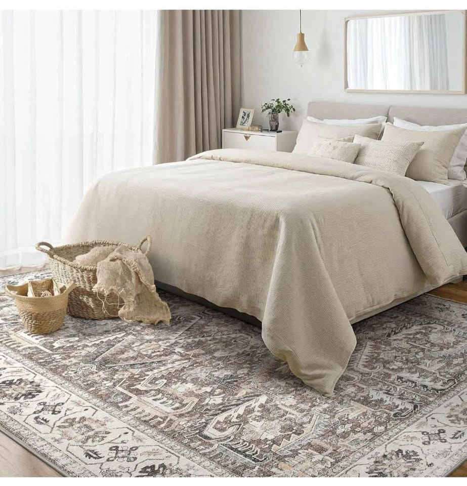 Brand New 8x10 Washable Area Rug - Dark Brown Vintage Traditiona - photo 5